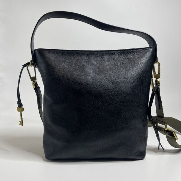 Fossil Maya Hobo Bag Black Leather Crossbody Shoulder Purse Women's - Picture 3 of 12